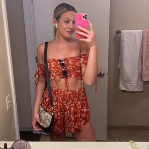 Crop top and shorts floral set